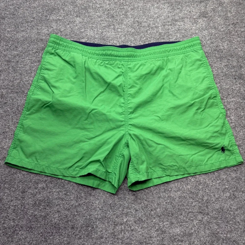 Polo Ralph Lauren Mens XL Green Swim Trunks Mesh Lined Pony Logo Shorts